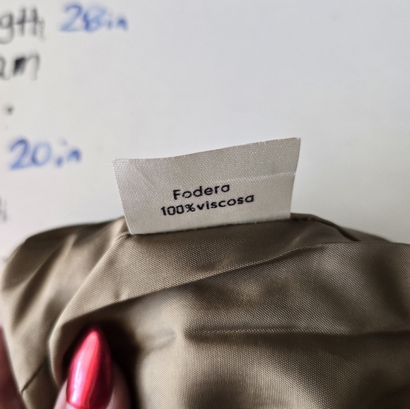 SEVENTY Venezia Vintage Tan Pin Stripe Pleated Midi Skirt 90s Academia - Picture 5 of 10